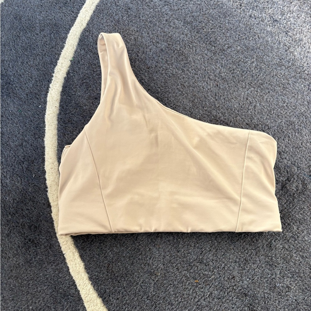 One-Shoulder Beige Top